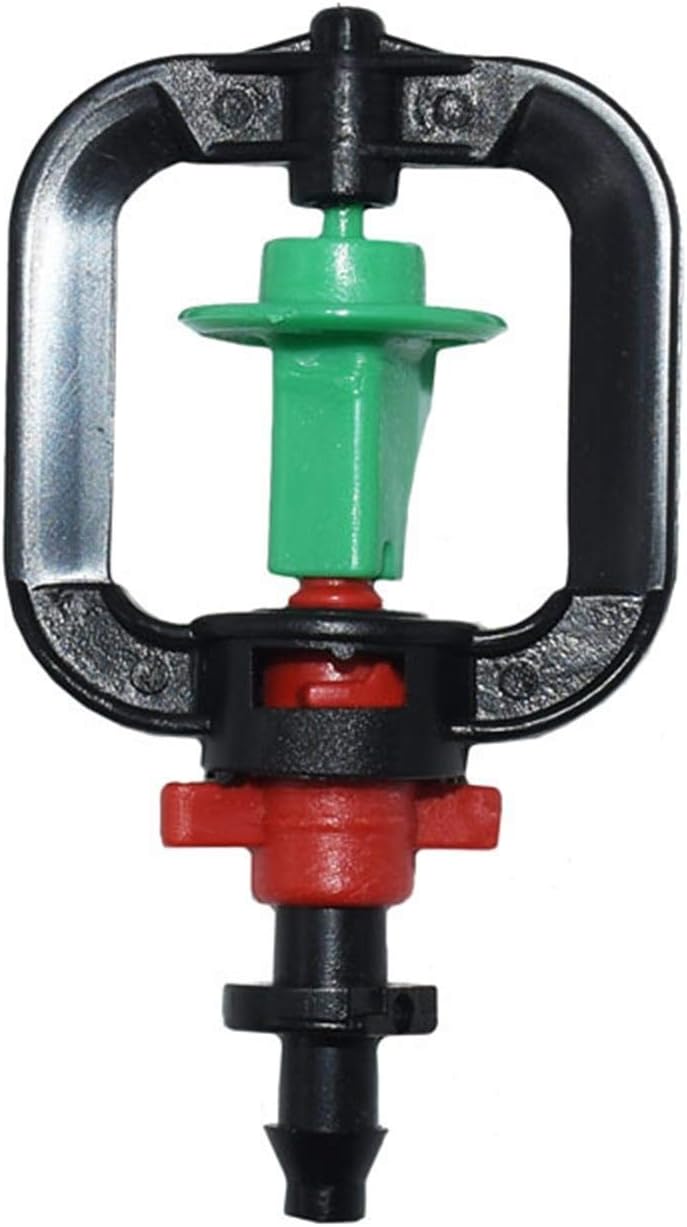Gardening Irrigation Dripper Garden Microjet Sprinkler Greenhouse Hanging Rotating Micro Nozzle with Barbed 1/4" 6mm Threaded Connector 100pcs (Color : 1 I 4 Barbed)