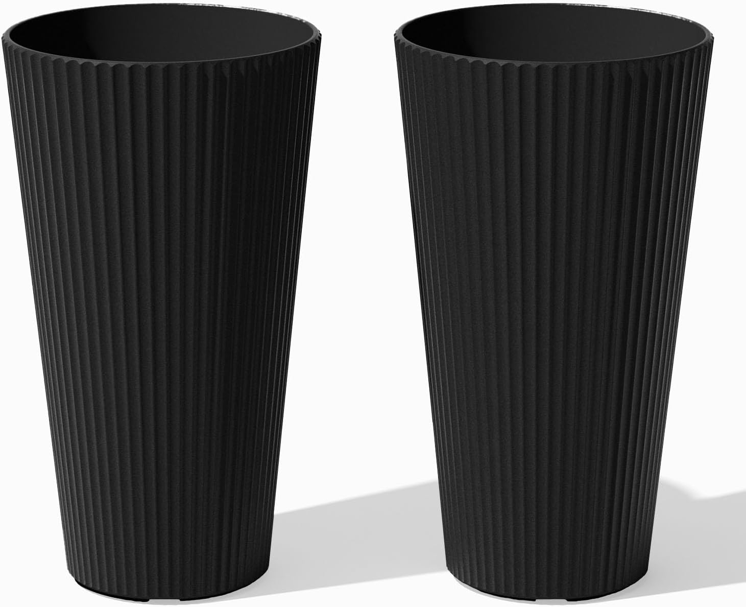 Demi Series Tall Planter for Porch, Patio, Backyard | Durable Plastic-Stone Composite Material | Modern Décor for Tall Plants, Grasses