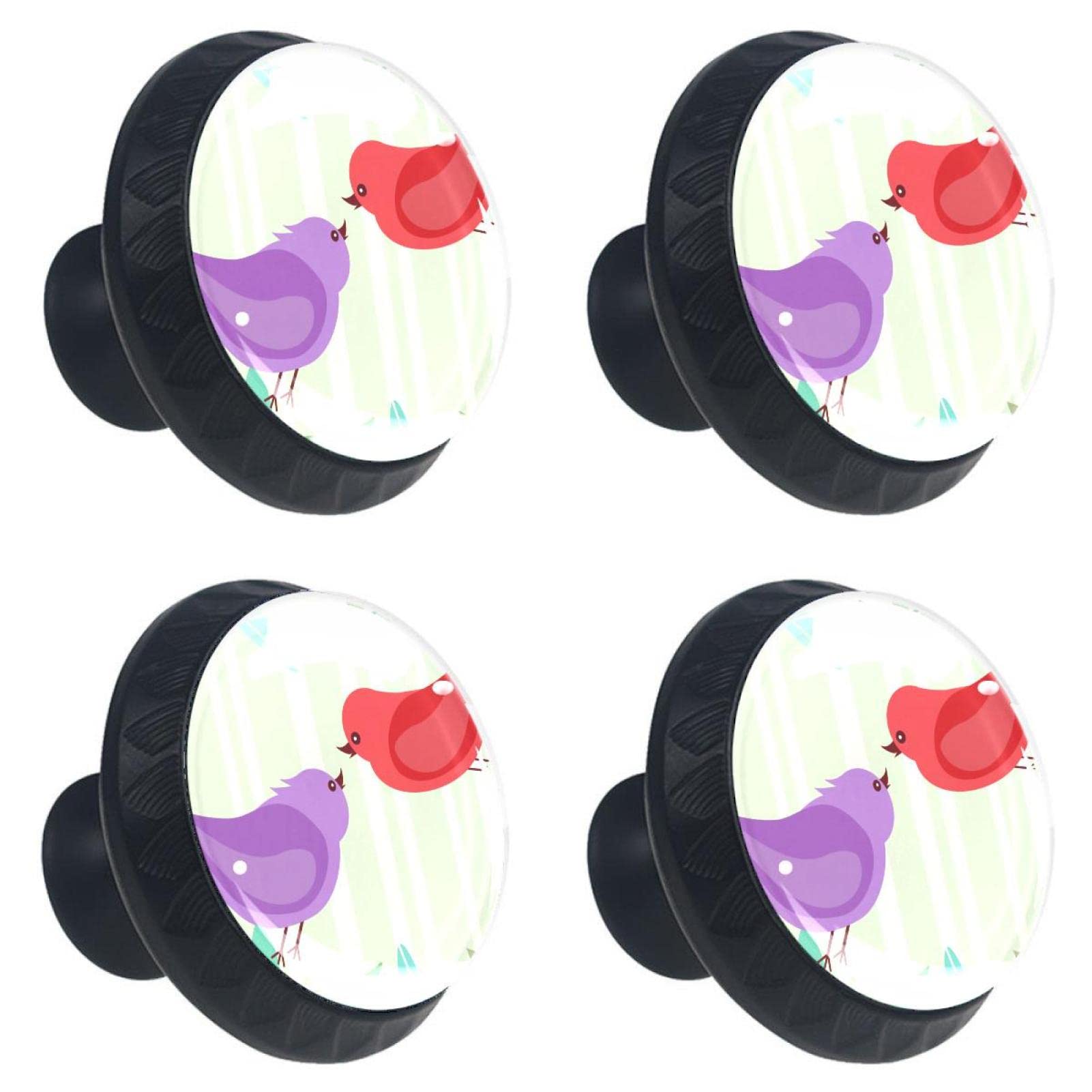 Bouton de tiroir en cristal oiseau 30 mm | Idéal pour la chambre d'enfant et le meuble de salle de bain