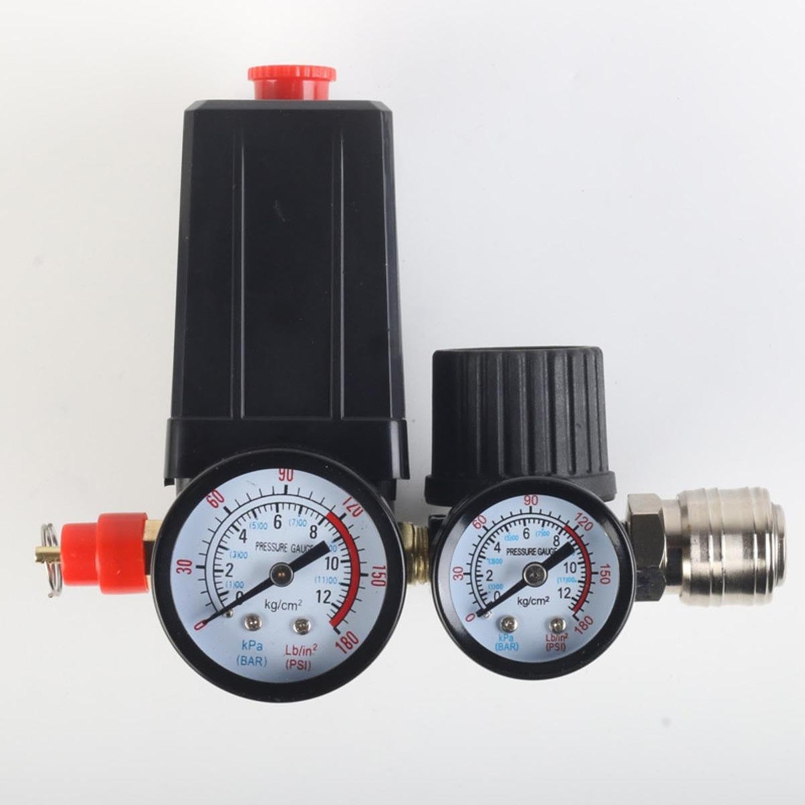 Valvola Pressione Compressore Interruttore Regolatore Riduttore Metallo Funzione Compatto Adatta per Utilizzo Professionale Fai Da, 16x10 Cm