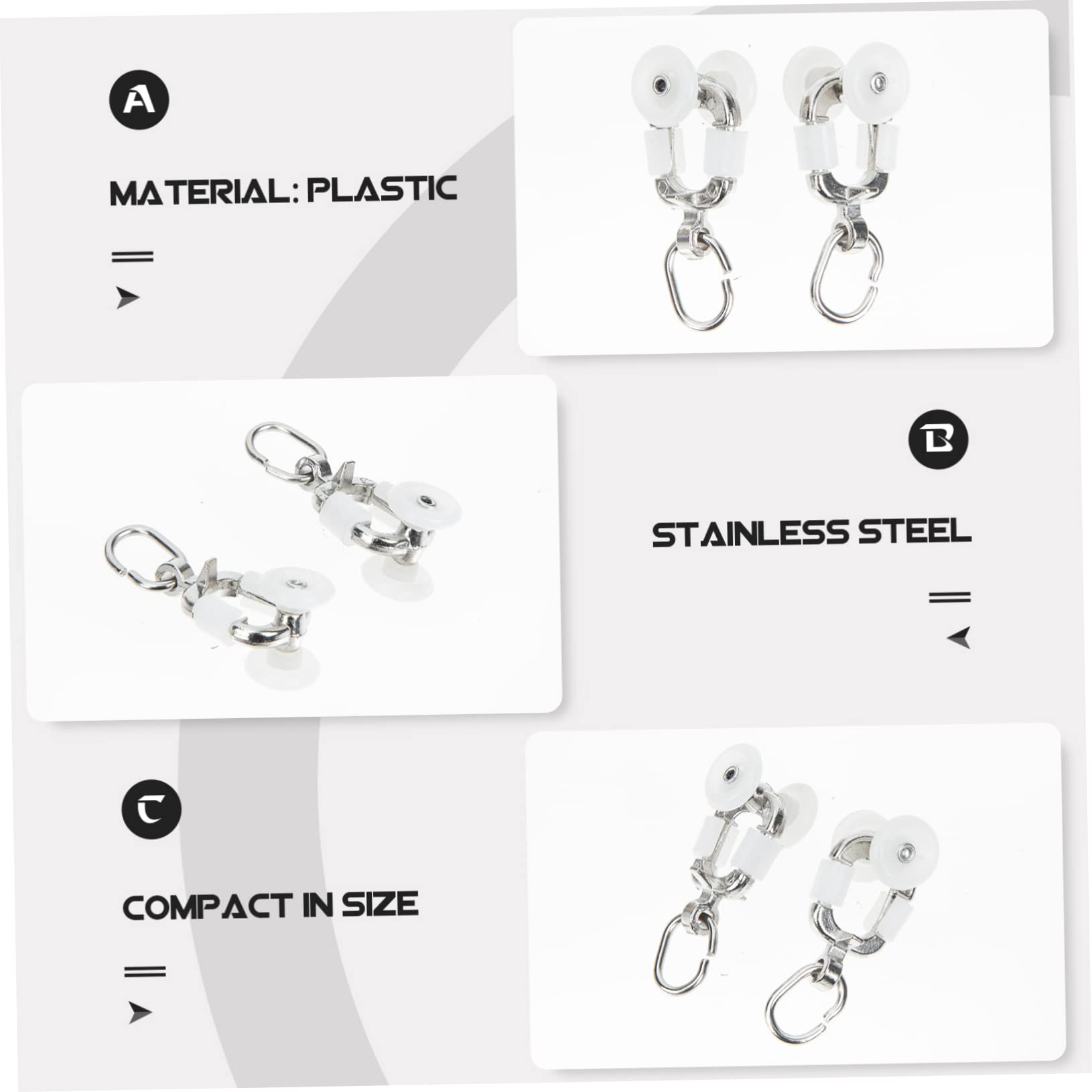 MAGICLULU 5 Sätze Zubehör Für Vorhangrollen Schiene Rollgleiter Für Vorhänge Zubehör Für Heimvorhänge Flexible Spur Fenster Gardinenhakenrolle Rad Für Gardinenläufer Plastik 12 Stück * 5