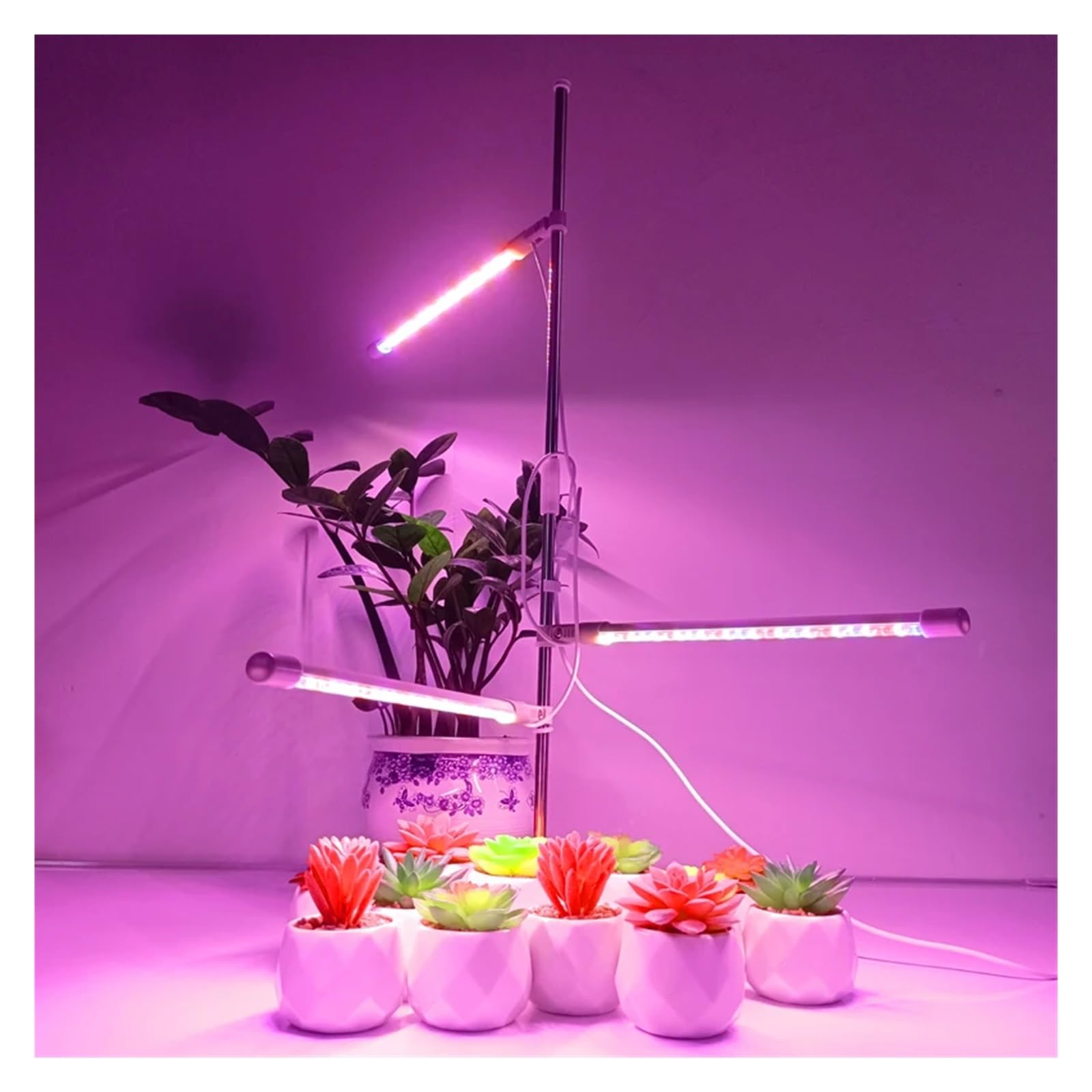 Lámpara de Cultivo, Luz LED de Cultivo, lámpara de Cultivo de Plantas de Espectro Completo con Temporizador for Plantas de Interior, luz Regulable for Plantas hidropónicas(NO)