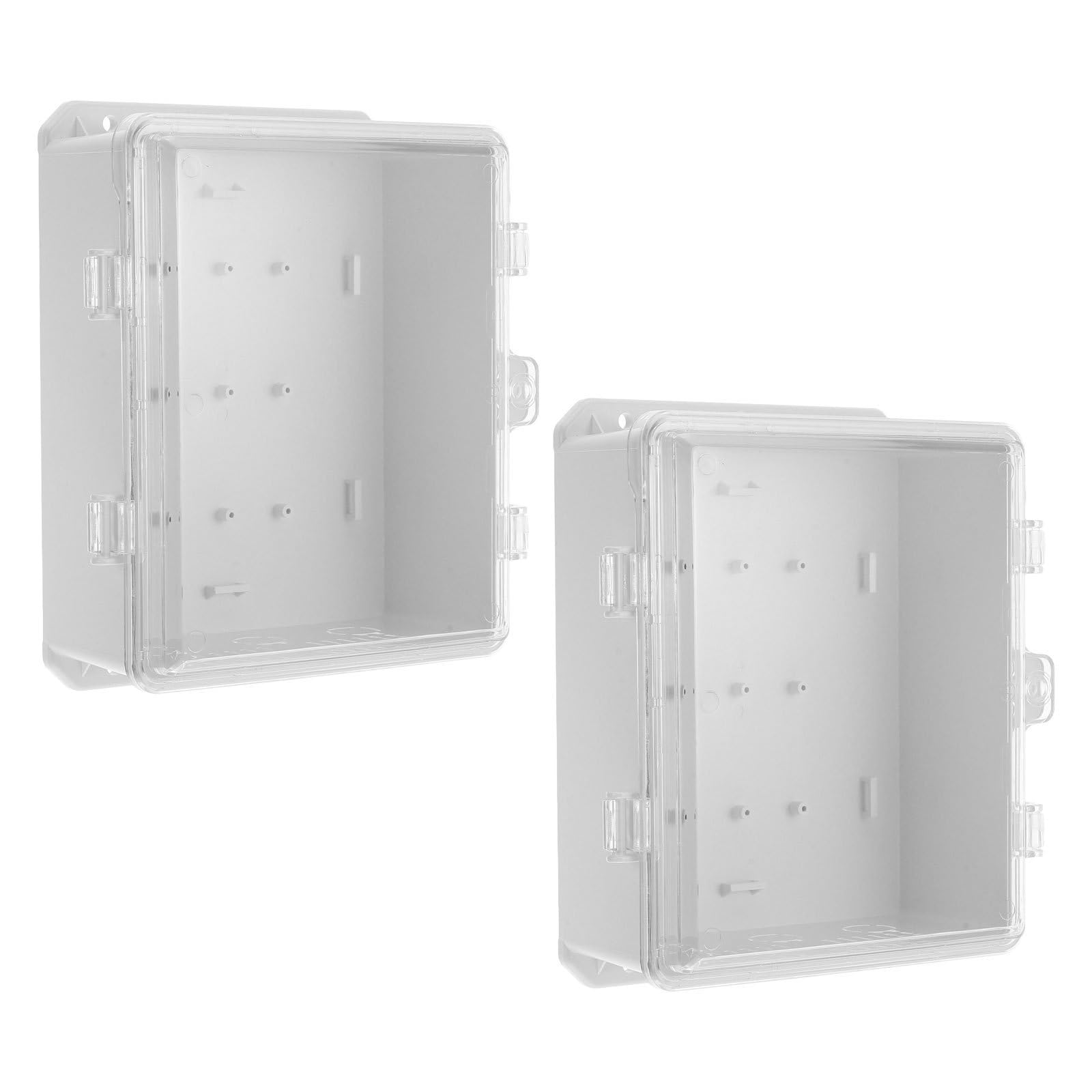 Angoily 2 Piezas Caja Eléctrica Exterior Estanca Puerta Transparente ABS