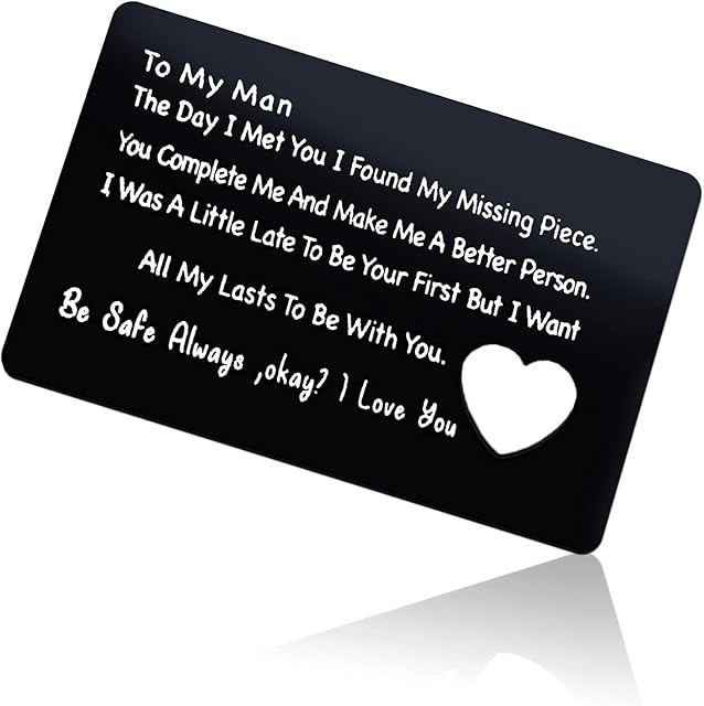 Anniversary Card Gift Couple Engraved Wallet Insert Card for Boyfriend Husband Men Metal Wallet Insert Card Boyfriend Gifts from Girlfriend Couple Gift for Men Deployment Gifts Wedding Birthday Gift