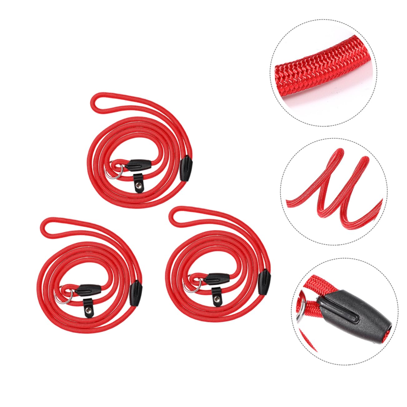 Mikikit 3Pcs Wear Resistant Dog Leash Comfortable Pet Leashes for Convenient Training Design for Daily Walks and Travel