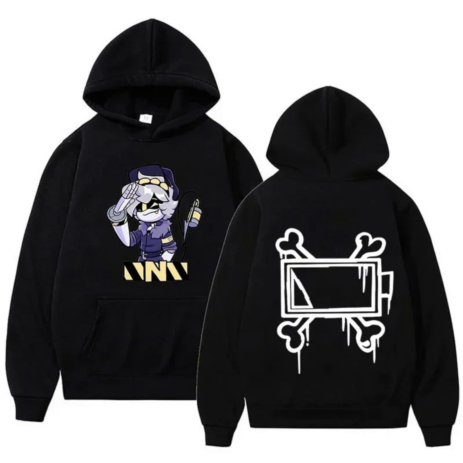 Jingho Murder Drones Hoodie Graphic Pullover Sweatshirt Casual Streetwear Top for Men Women (black,XXS)