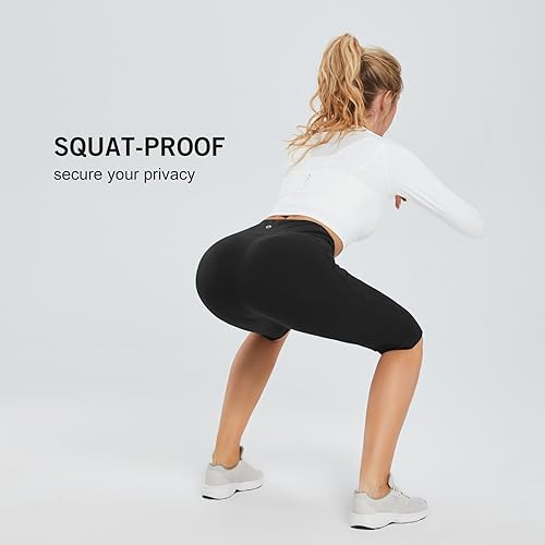 Miniatura 6 de baleaf Women's Capri Leggings with Pockets High Waisted Knee Length Capris Stretch for Casual Yoga Pants Workout Exercise