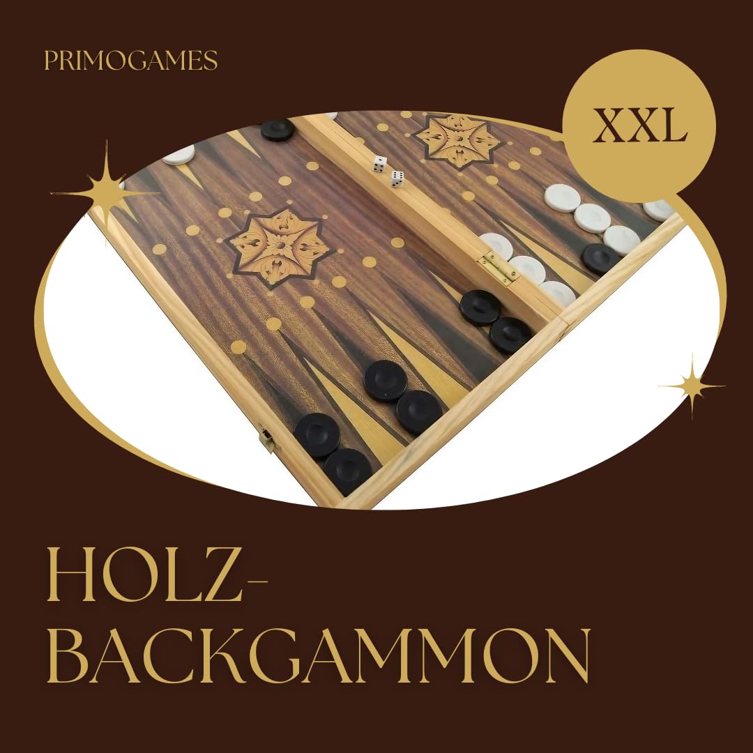 PrimoLiving Set Backgammon Deluxe in legno - 50 x 47 cm - scacchiera inclusa