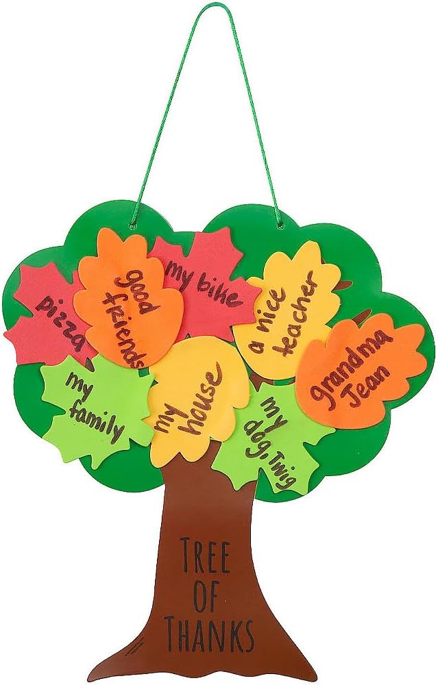 Fun Express Tree of Thanks Craft Kit - Makes 12 - Thanksgiving Crafts for Kids and Classroom Activities