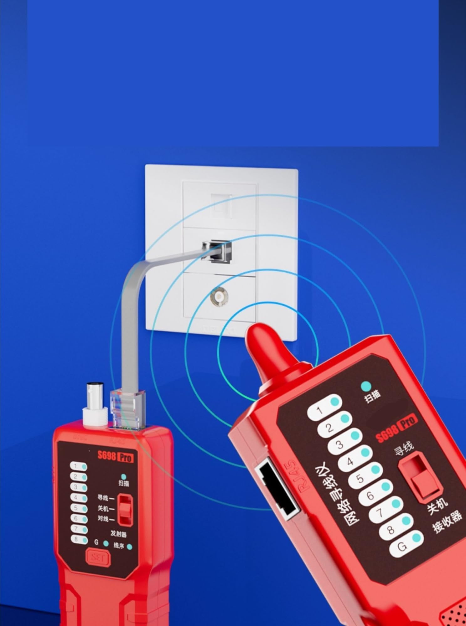 Netzwerkkabeltester, Netzwerkkabeltester, Finder, Elektrikerexperte, Detektor, On/Off-Patrouille, Versteckte Fehler,für Netzwerkkabel