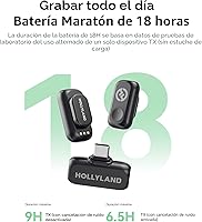 Vista 6 de Micrófono inalámbrico Hollyland Lark A1 para iPhone 17/16/15 y Android, 48kHz/24-bit, cancelación inteligente de ruido de 3 niveles, micrófono mini