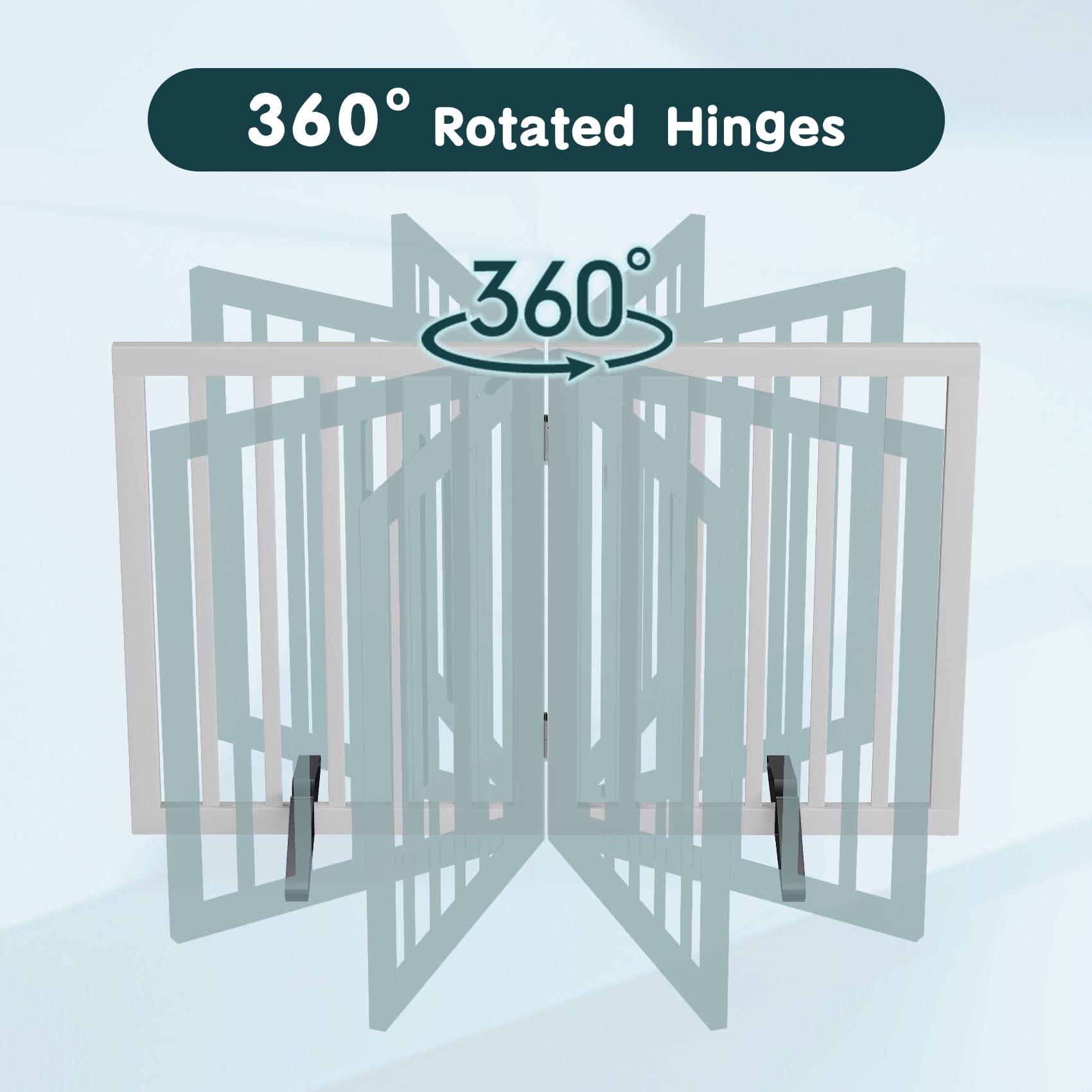 Semiocthome Puertas de bambú independientes para perros, 2 paneles, puertas interiores para cachorros, 24 pulgadas de alto, blanco