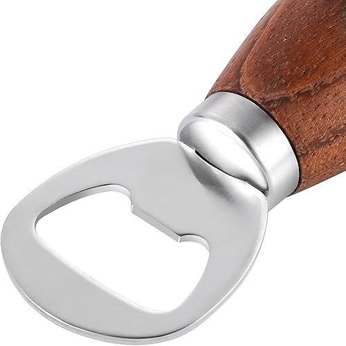 Miniatura 3 de GREATLINK Abrebotellas de cerveza personalizado con mango de madera, bonito abridor de mano de madera para latas de soda, abrebotellas de sidra,