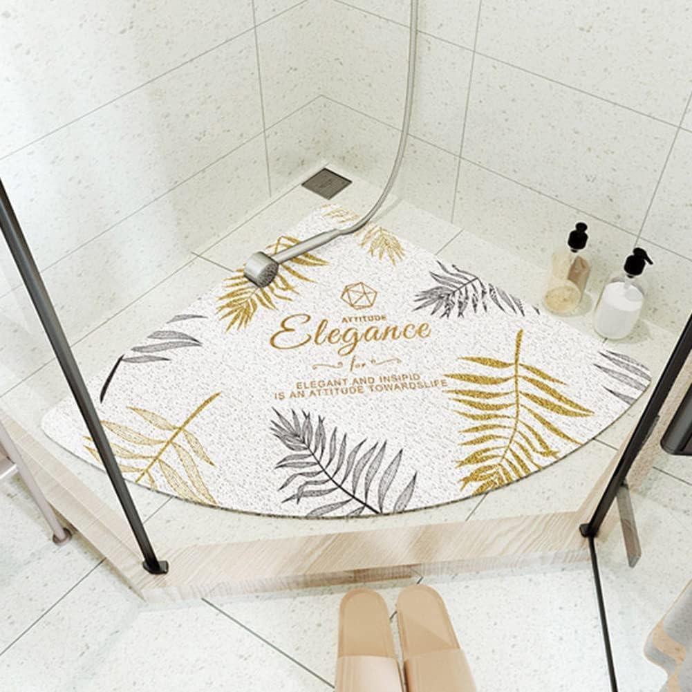 GTYUNZP Corner Loofah Shower Mat for Inside Shower,SemiCircular Non