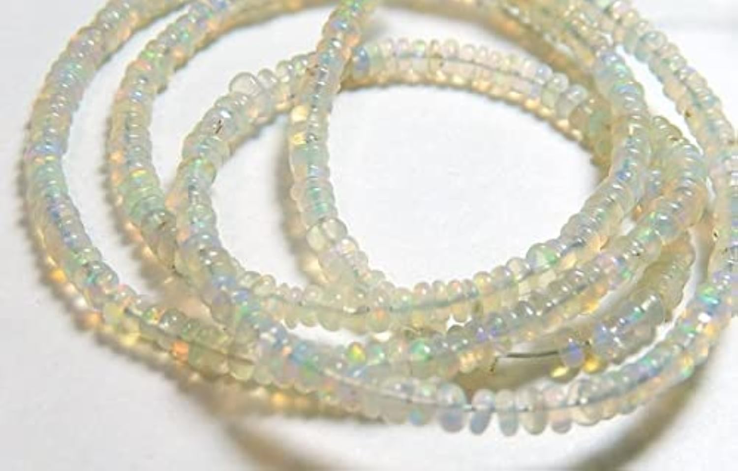 Opal de feu d'Éthiopie en perles rondelles lisses de 3mm pour création de bijoux
