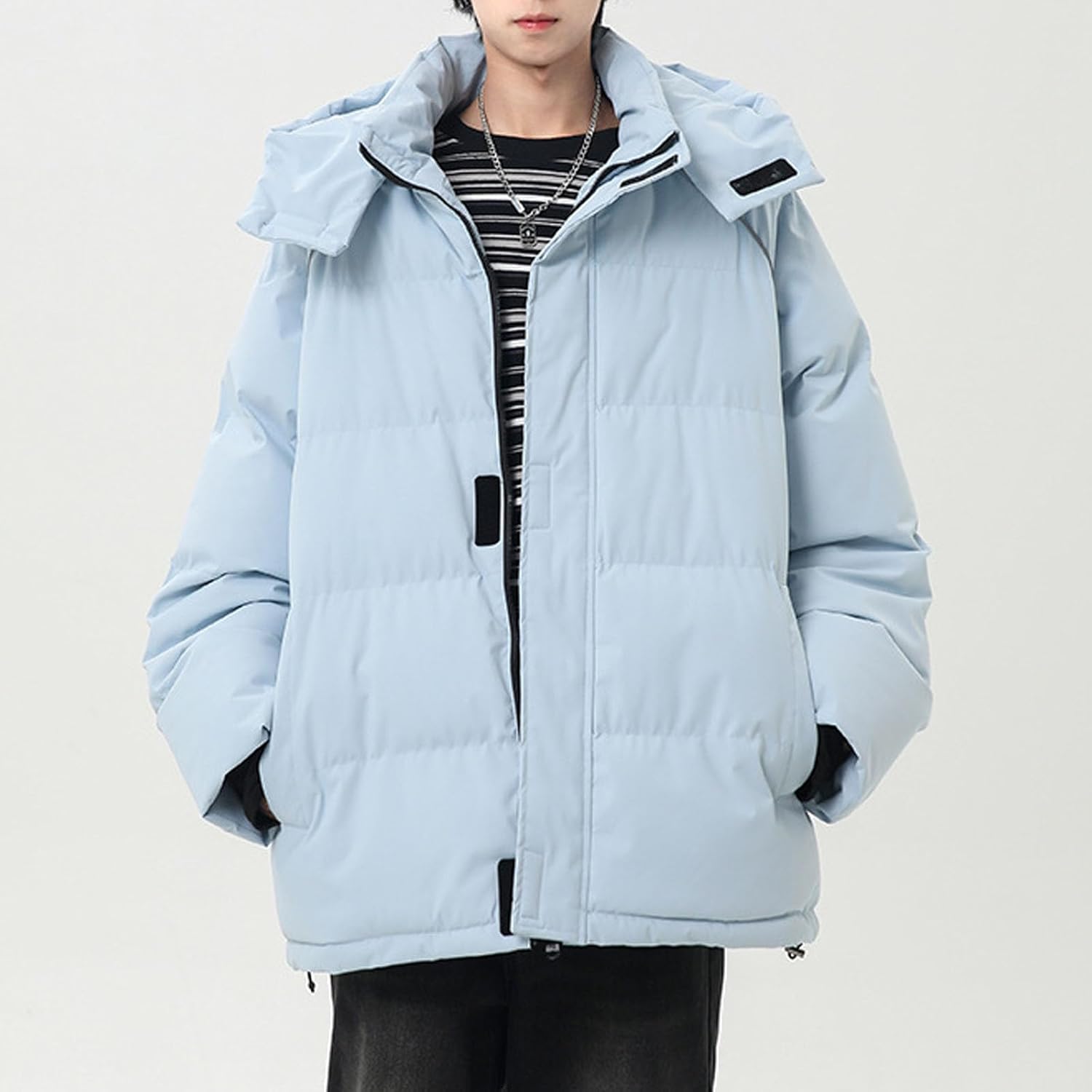 Men's Thickened Down Jacket Super Warm Winter Puffer Jacket Snow Coat with Detachable Hood Waterproof Windproof 2025