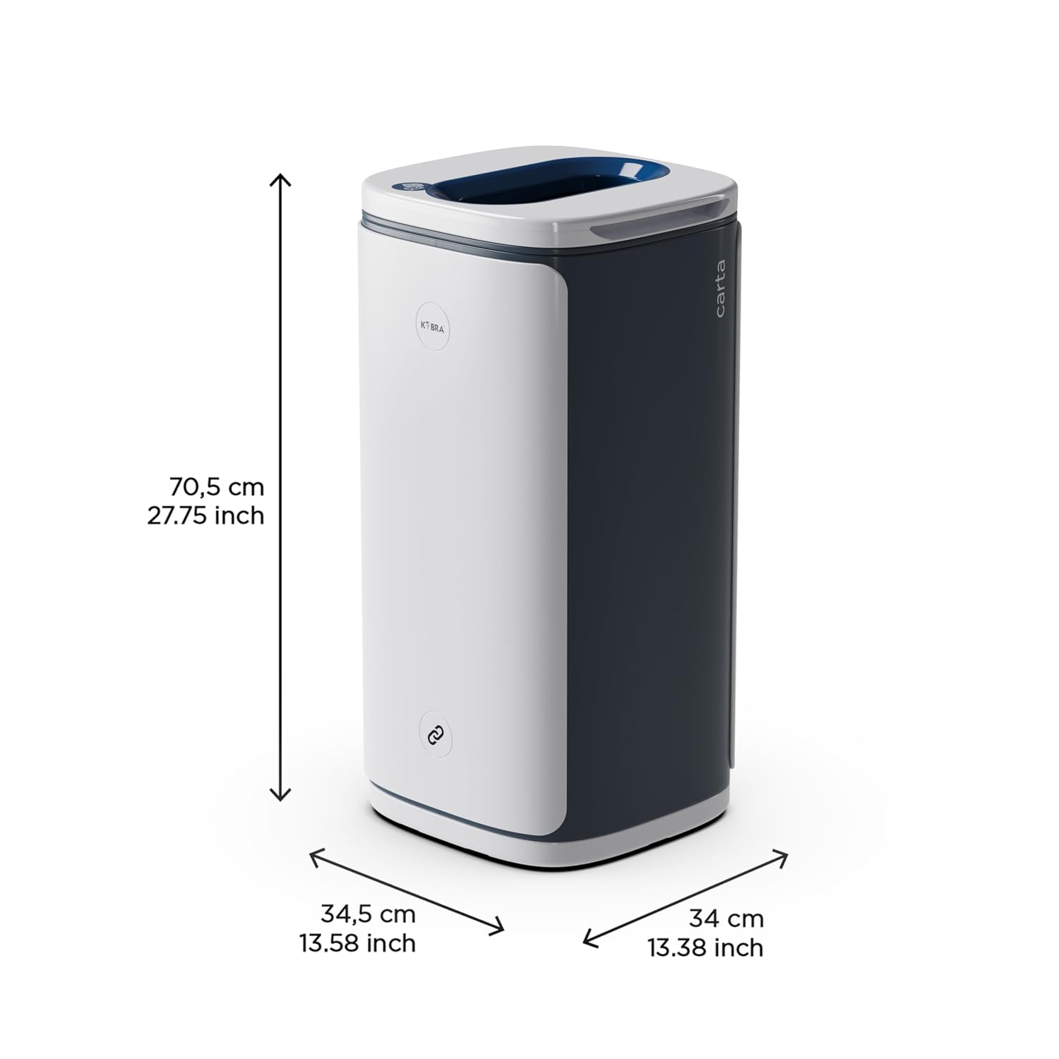 KOBRA WASTEE 60L Recycling Bin, Design with Magnets, Rubbish Bin Plastic Paper Glass Undifferentiated Metal Wet for Indoor and Outdoor Use, Elegant 100% Made in Italy