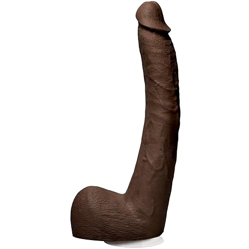 Doc Johnson Signature Series - Isiah Maxwell - 10 Inch Realistic ULTRASKYN Dildo with Removable Vac-U-Lock Suction Cup - F-Machine & Harness Compatible - for Adults Only, Chocolate - Isiah Maxwell-10 Inch