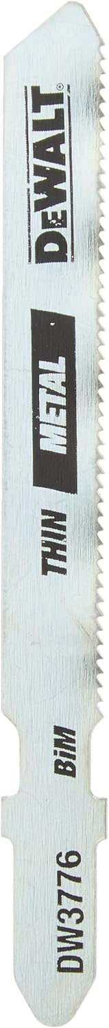 DEWALT - DW3776-5 Jigsaw Blades, Thin Metal Cutting, T-Shank, 3-Inch, 24-TPI, 5-Pack (DW37765)
