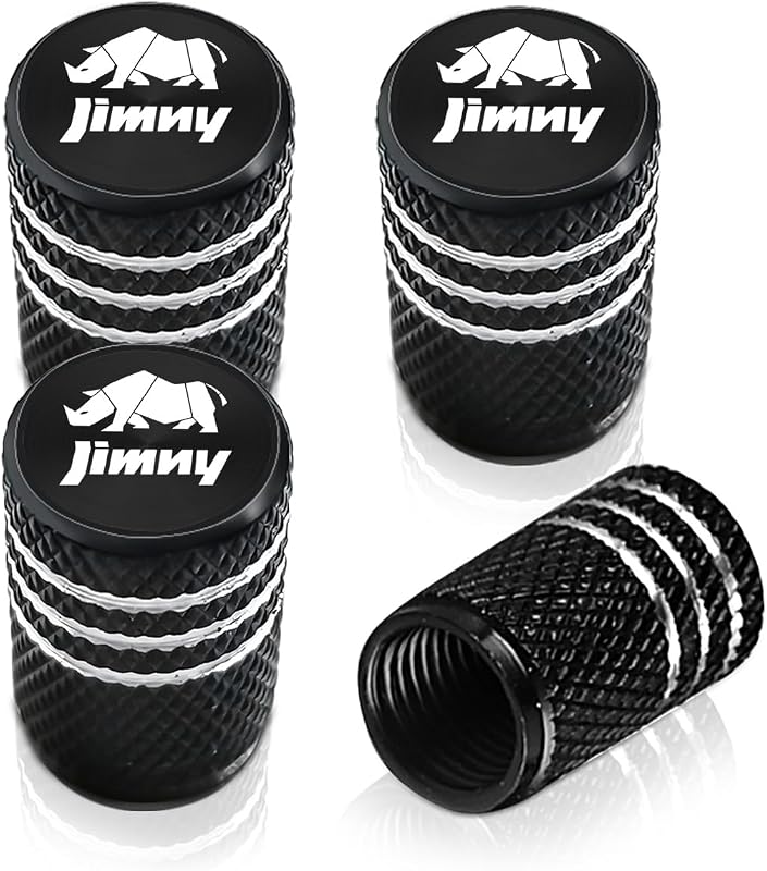 【Haoshilianfa】スズキ に適用 ジムニー タイヤエアバルブ キャップ アルミ製 JIMNY 自動車 ドレスアップパーツ 4個セット 腐食 防止 気密性良好 簡単取り付け (ブラック)