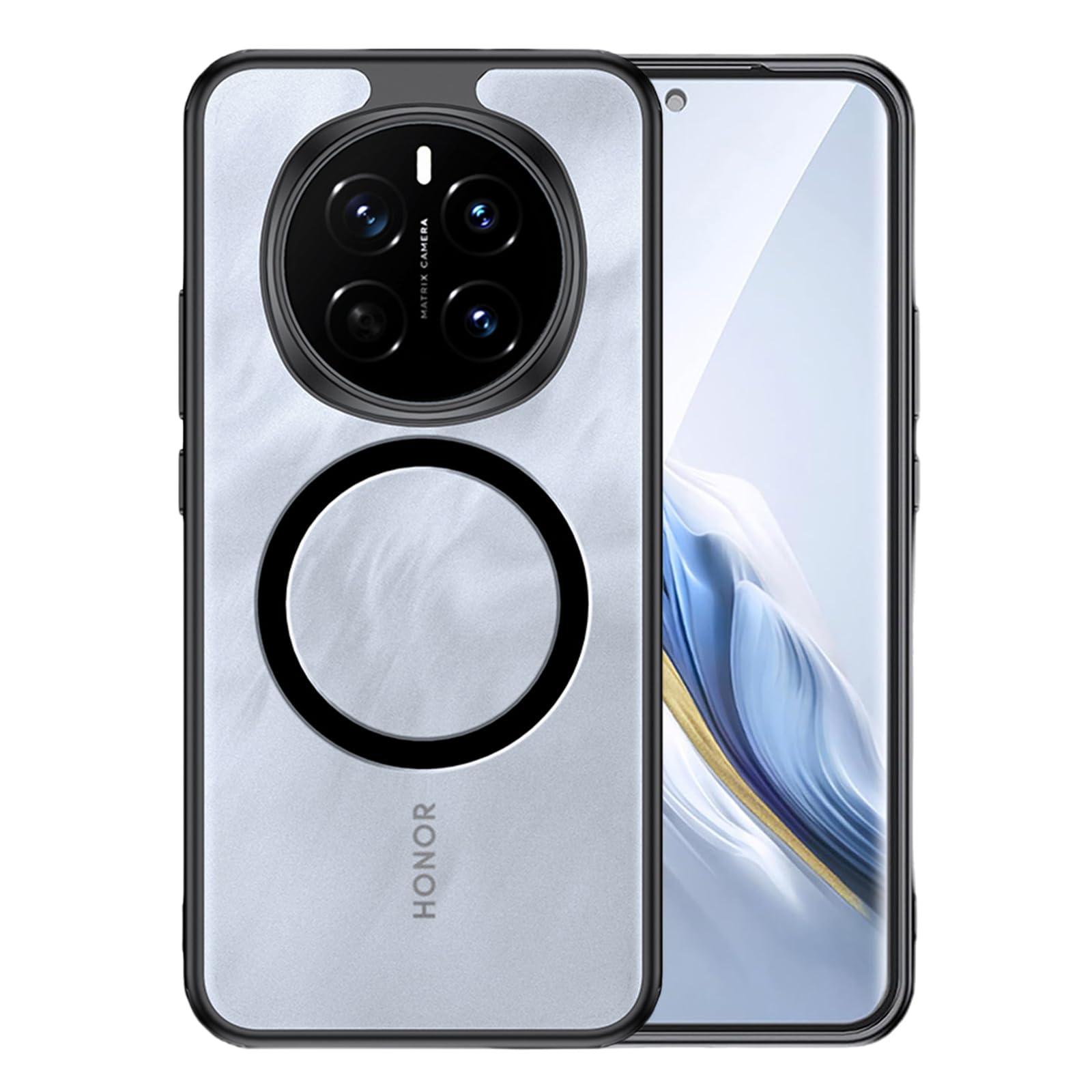 MuSylonz for Honor Magic 7 Pro Case, Compatible with Magsafe Wireless Charging, [Not-Yellowing] [15 FT Military Grade Protection] Clear back phone cover for Magic 7 Pro 5G (Matte Black)