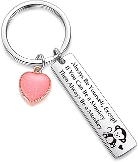 Monkey Keychain Monkey Lover Keychain Zookeeper Gift Cousin Keychain Grandson Jewelry Best Friend Keychain