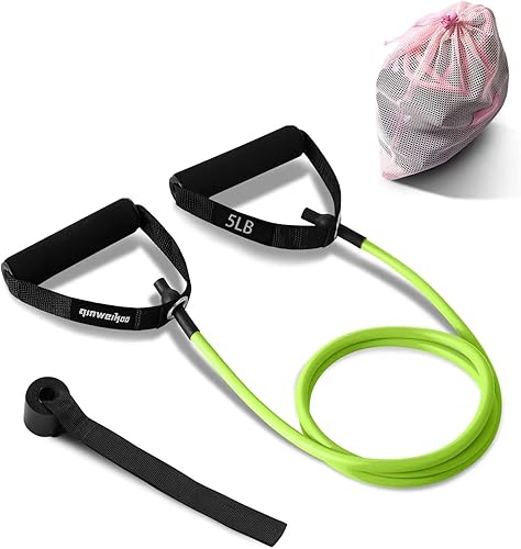 QINWEIKOO Banda de ejercicio de resistencia con asas, banda de entrenamiento para terapia física, entrenamiento de fuerza, gimnasio en casa,
