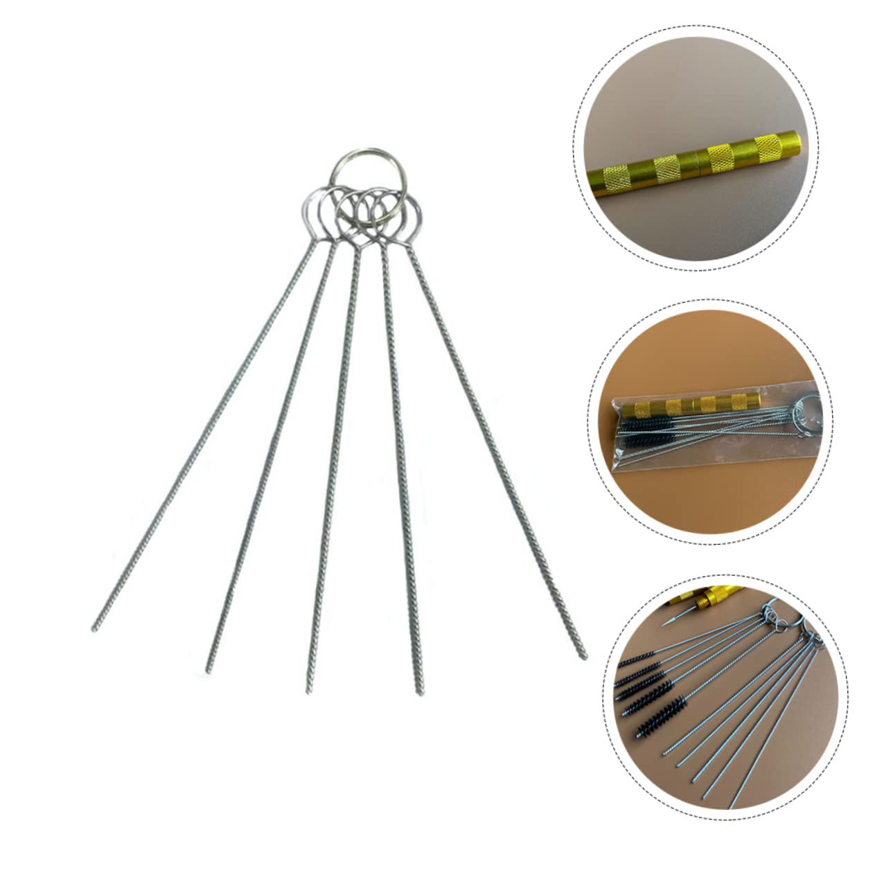 TEHAUX 3 Set Kit Pulizia Aerografo Lavaggio Dispositivo di Rimozione Riparazione Pulizia per Uso Domestico Spray Macchia Ugello Kit per La Pulizia Dell'aerografo Rame