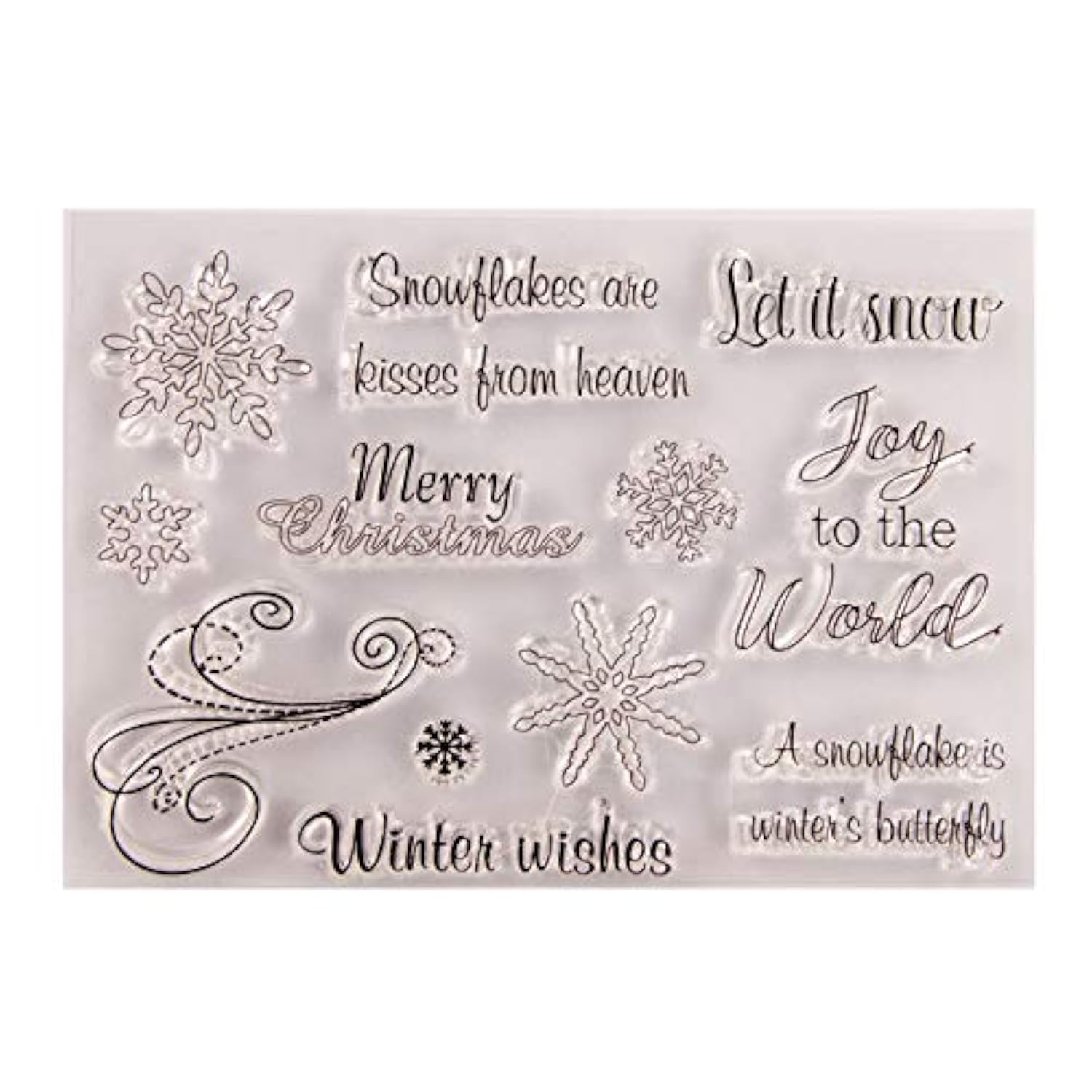 Wooyangfun Welcome To Joyful Home 1Pc Snowflake Are Kisses From Heaven Clear Stamp For Card Making Decoration And Scrapbooking