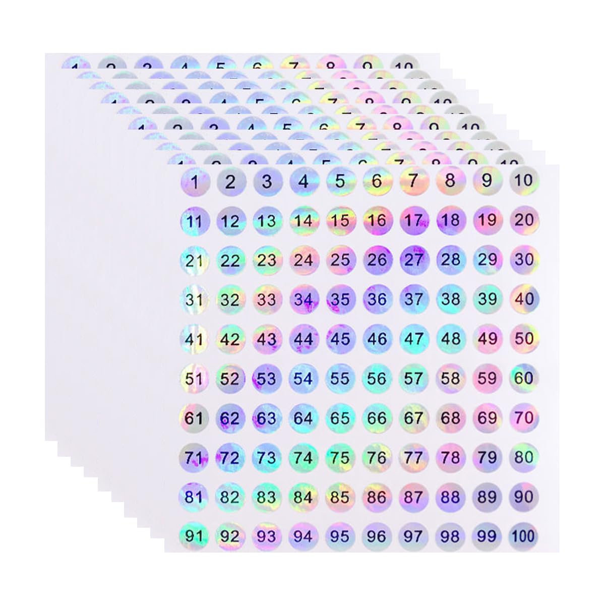 Amazon.co.jp: 数字シール 丸シール 番号 ラベル 連番 防水 反射