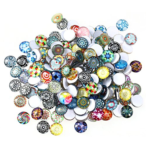 ROSENICE Mosaic Tiles 12mm Mixed Round for Crafts Glass Mosaic Supplies 200pcs
