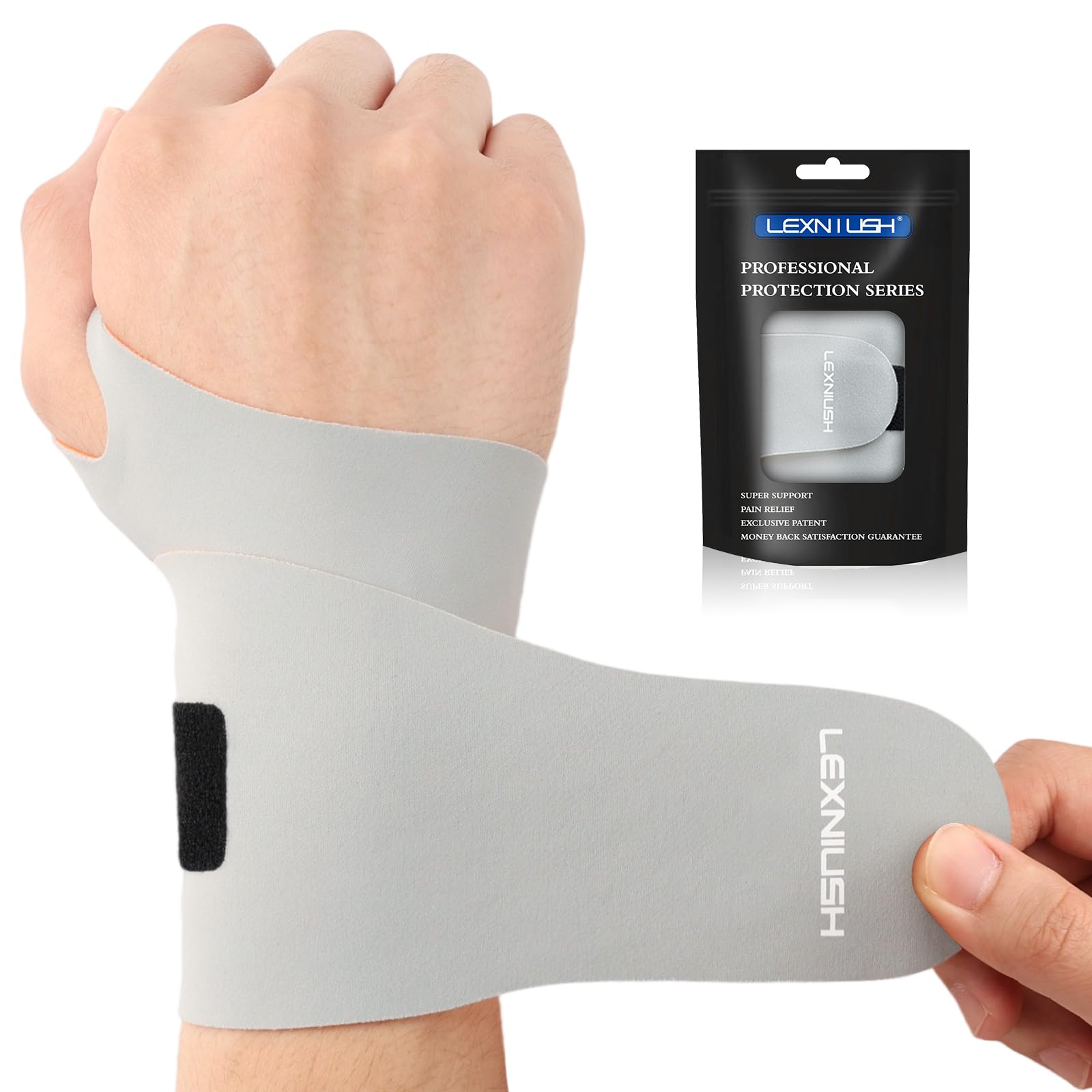 Lexniush Verstellbare Handgelenkbandage, Handgelenkstütze für Sehnenscheidenentzündung, Arthritis, Karpaltunnel, Kompressions Bandage Handgelenk mit Daumenöffnung für Sport, Fitness, Rechts/Links