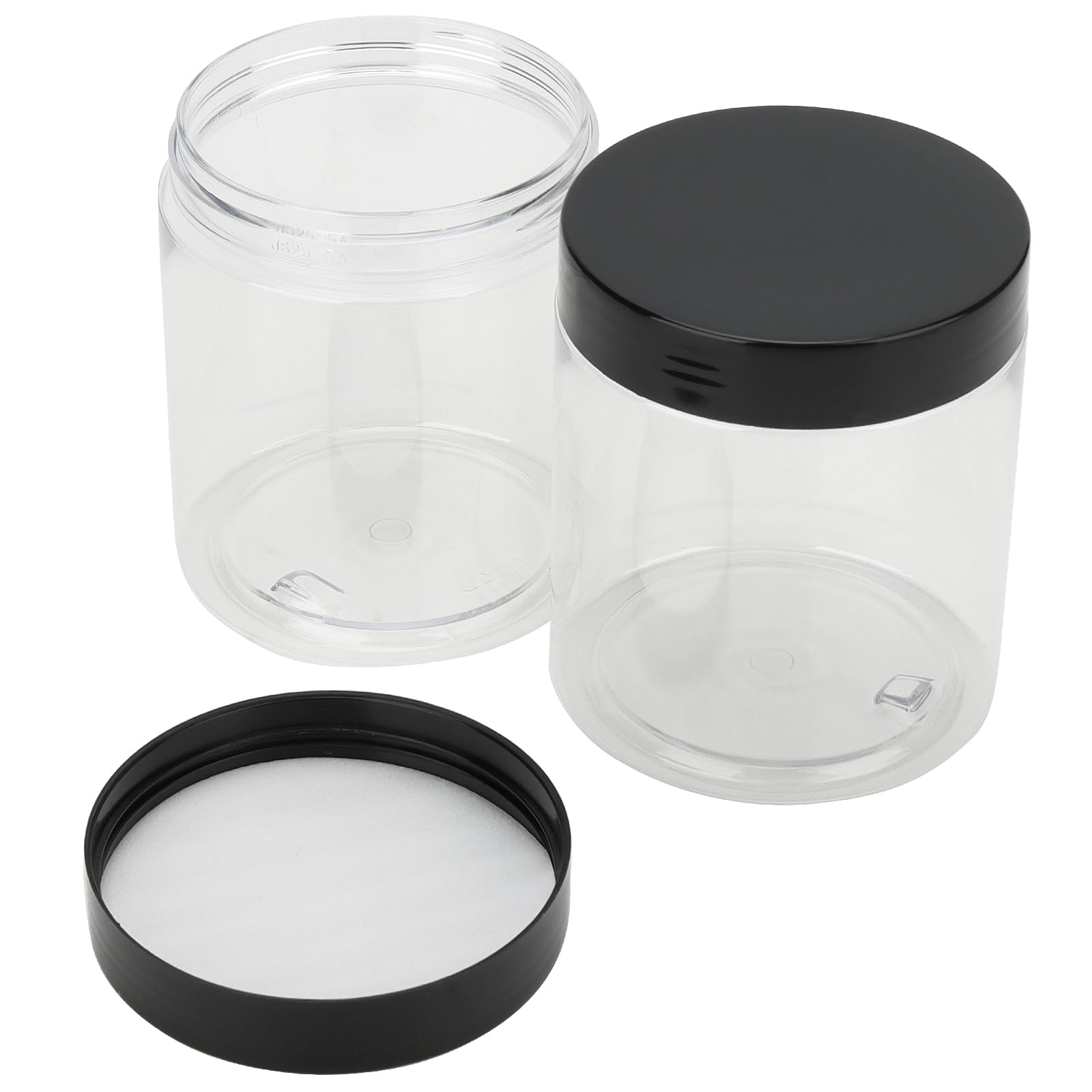 Lot De 24 Bocaux Rangement Cuisine 250 Ml – Plastique Hermétique Couvercle Noir Pour Céréales, Farine, Sucre