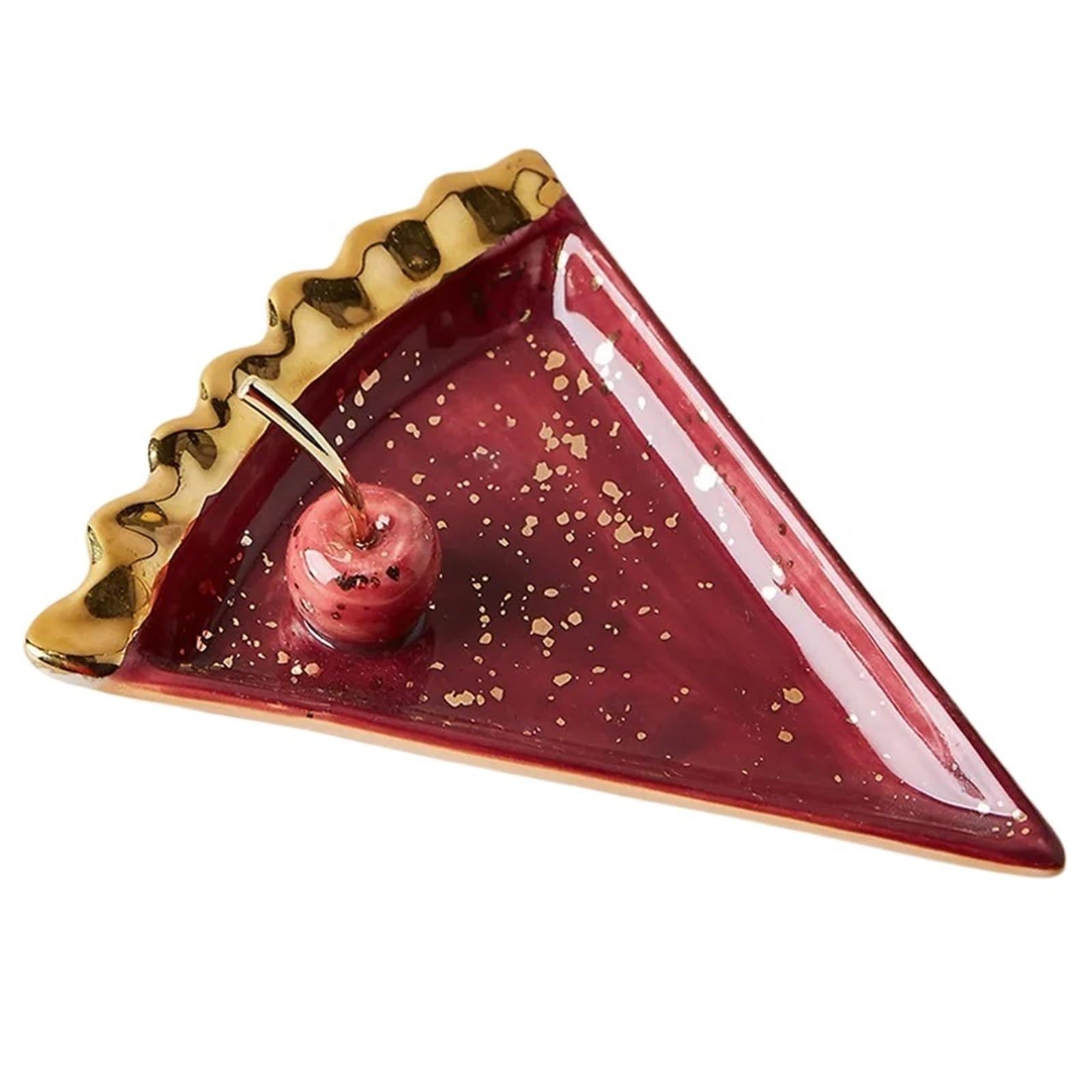 QXBFNDC Ceramic Jewelry Dish Ceramic Watermelon Apple Small Jewelry Dish Earrings Necklace Ring Storage Plates Fruit Dessert Display Bowl Decoration(11.3x8.8x2cm)