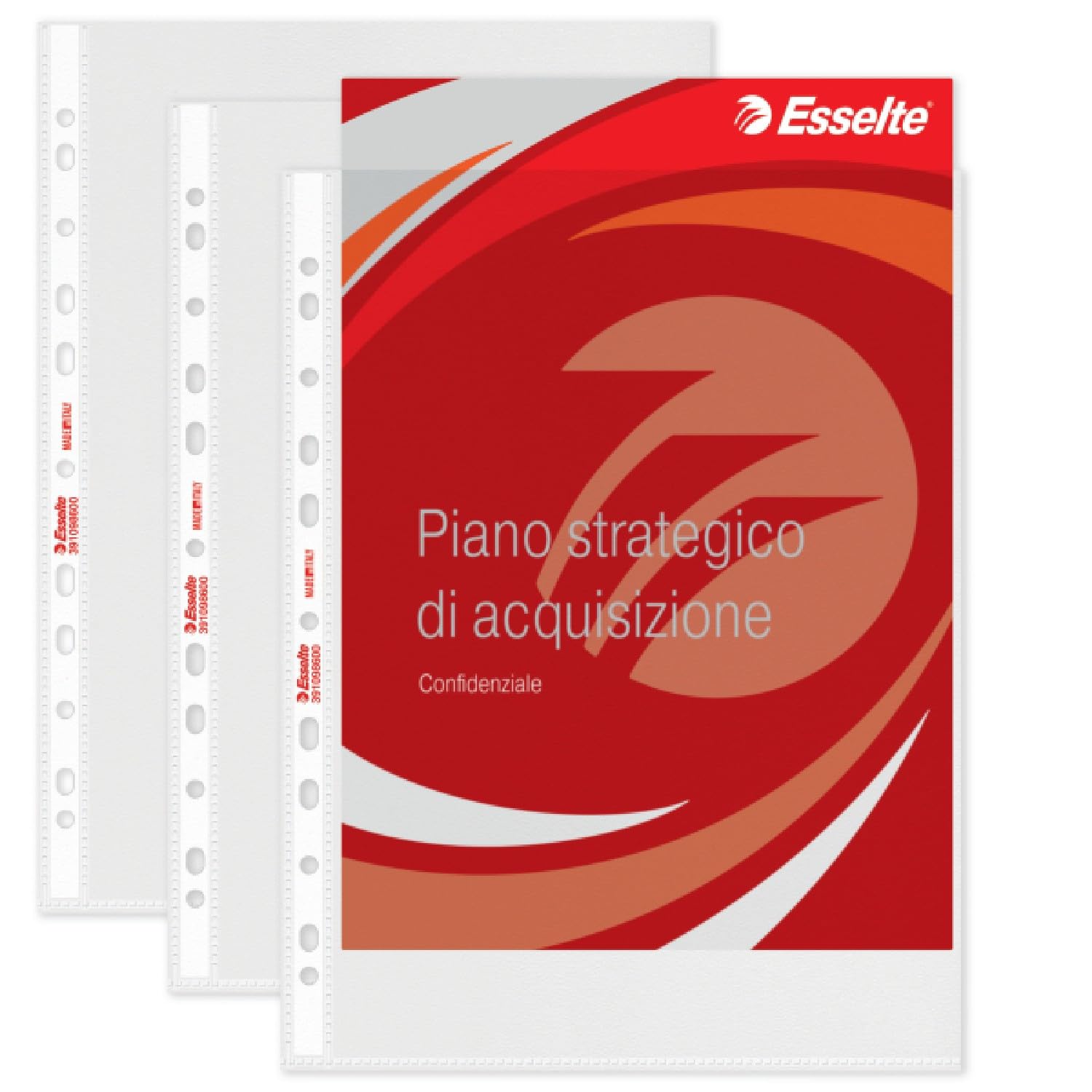 Esselte OXFORD SMART, 6 Confezioni da 50 Buste a perforazione universale DE LUXE, Formato 22x30 cm, PP Antiriflesso, con Scatola Multiuso, Adatta a Casa e Ufficio, 391098600