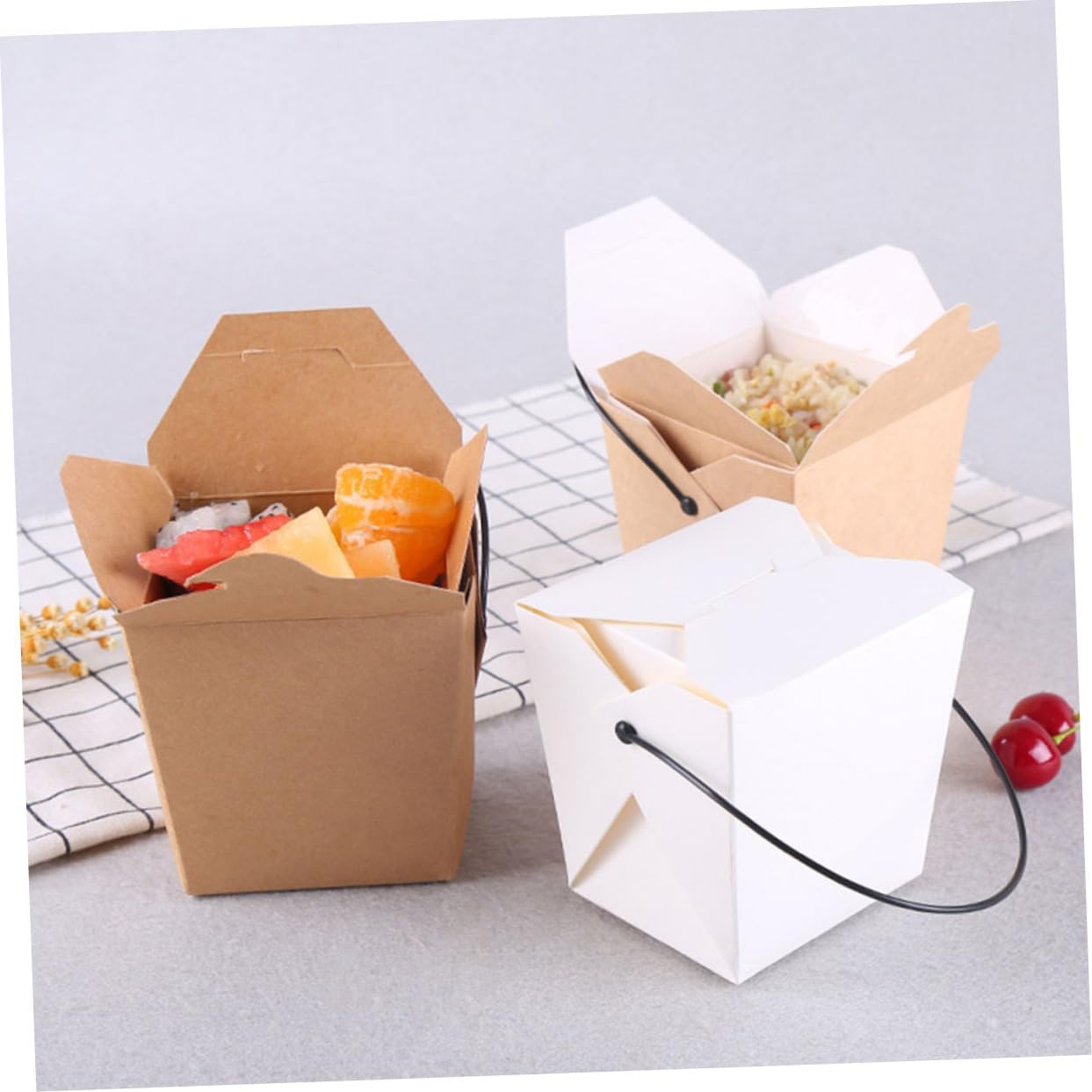 LABRIMP Paper Lunch Boxes 20pcs Snack Storage Holder Take-out Box for French Fries Snacks Cookies Beans Desserts