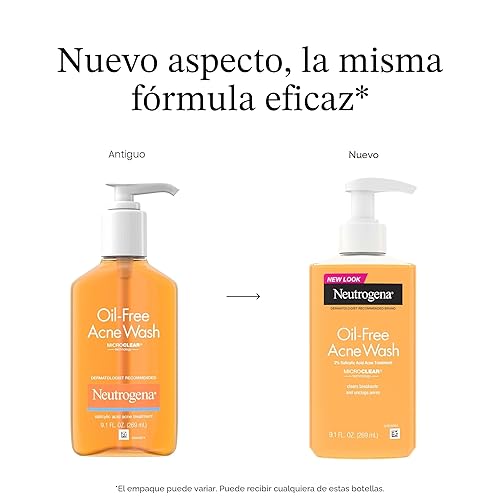 Miniatura 2 de Neutrogena Lavado de acné sin aceite, limpiador facial para combatir el acné con medicina de ácido salicílico, tratamiento para el acné