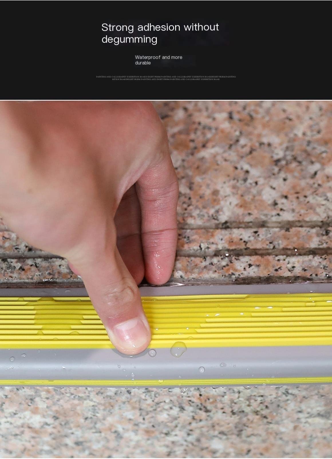 Battistrada per scale in gomma antiscivolo per esterni, autoadesivo, bordo in PVC per protezione di scale, gradini e terrazze, efficace, durevole