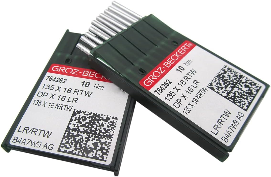 GROZ-BECKERT Needle in CKPSMS Clear Plastic Box - 20PCS Groz-Beckert 135X16RTW 135X16LR DPX16LR Leather Sewing Needles (Needle Size:18/110)