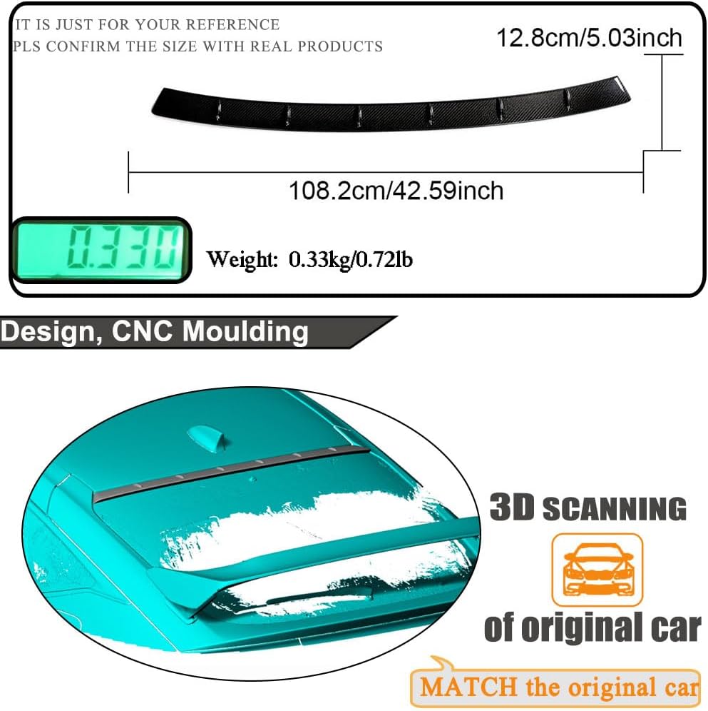 Real Carbon Fiber Roof Spoiler fits for Honda Civic Type R Hatchback 4-Door 2023 Rear Roof Window Spoiler Rear Top Wing Lip Factory Outlet