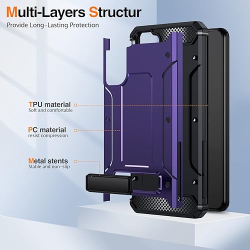 Miniatura 5 de KOBBRAN Funda Galaxy S21 Plus para Samsung Galaxy S21 Plus, funda de grado militar, a prueba de golpes, con soporte de metal y soporte, funda