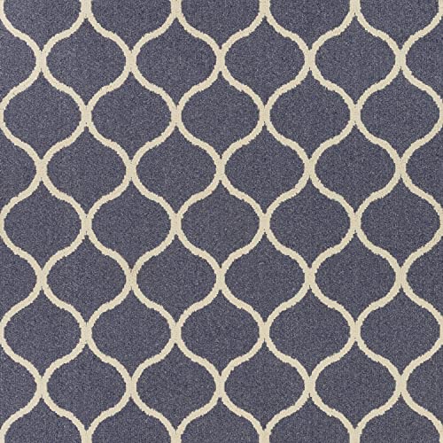 Maples Rugs Rebecca Contemporary Runner Rug Non Slip Hallway Entry Carpet [Made In Usa], 1'9" X 5', Indigo Blue #TOP4