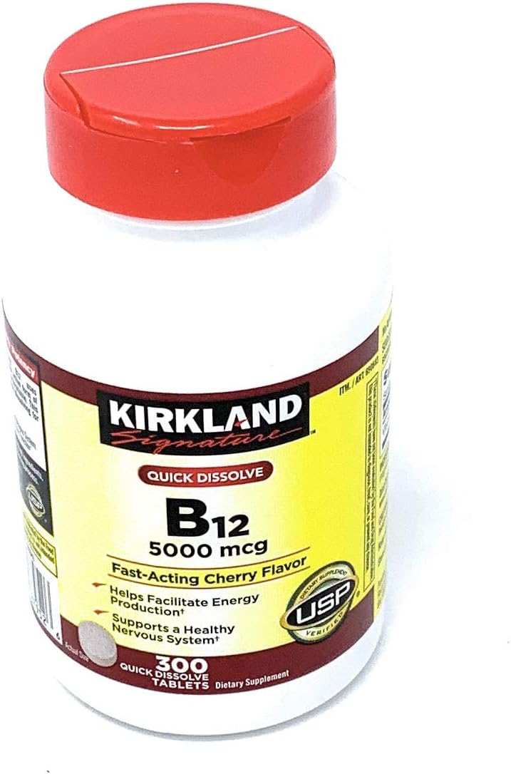Kirkland Signature Quick Dissolve B-12 5000 mcg., 300 Tablets : Health & Household
