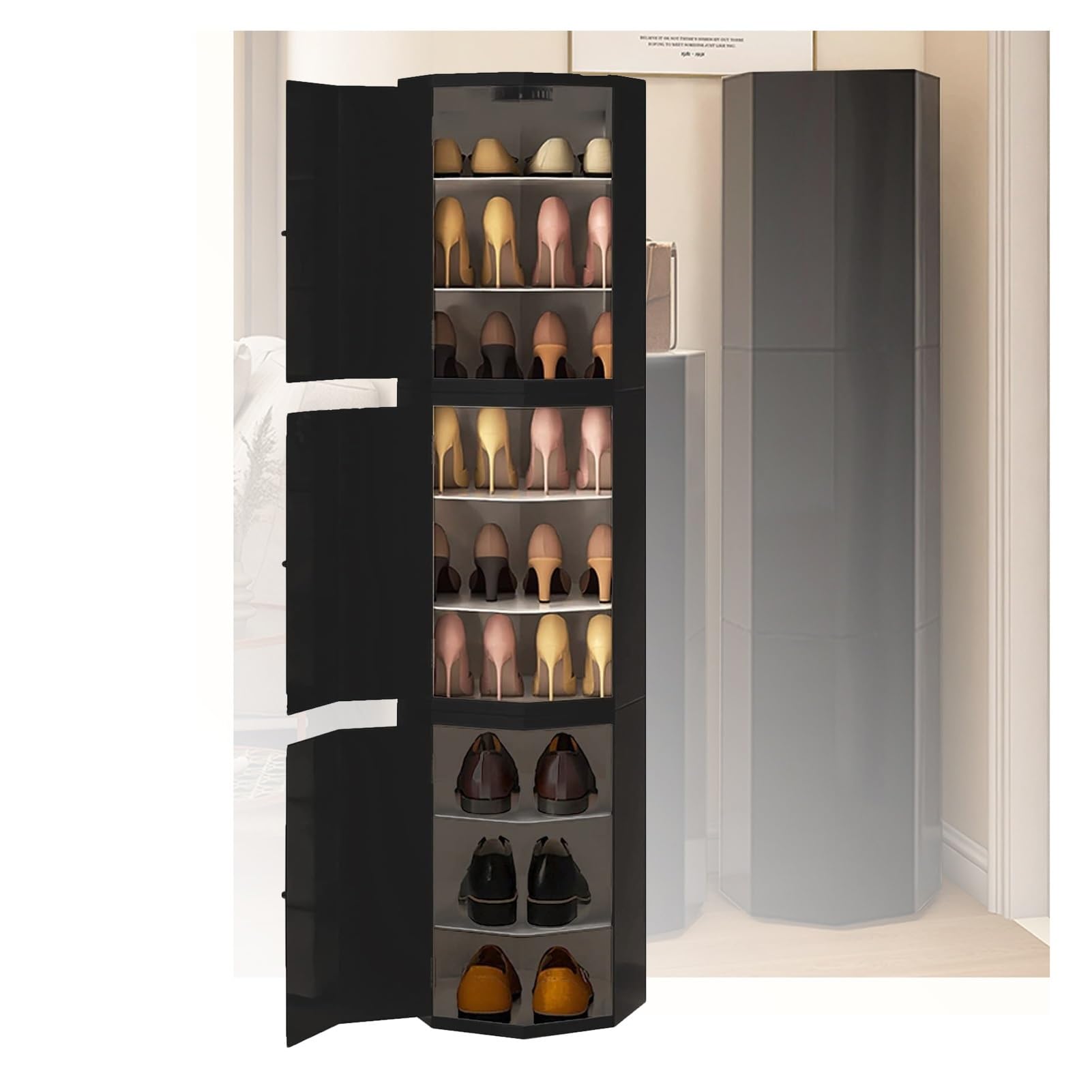 Zapatero giratorio de 360 grados vertical para la entrada de casa