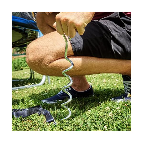 Monzana Piquets d'ancrage Spirales Sangles de Serrage Kit ancrage résistance 900kg Acier Inoxydable Fixations pour Trampoline Sécurité Gris 61FDPBMVyFL. SS600