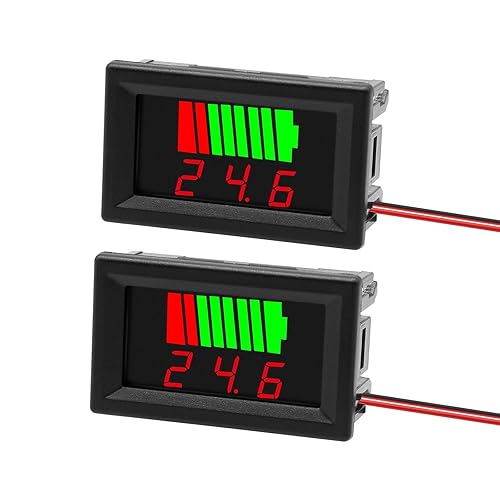 Exqutoo 2Pack DC 12V, 24V, 36V, 48V, 60V Battery Indicator
