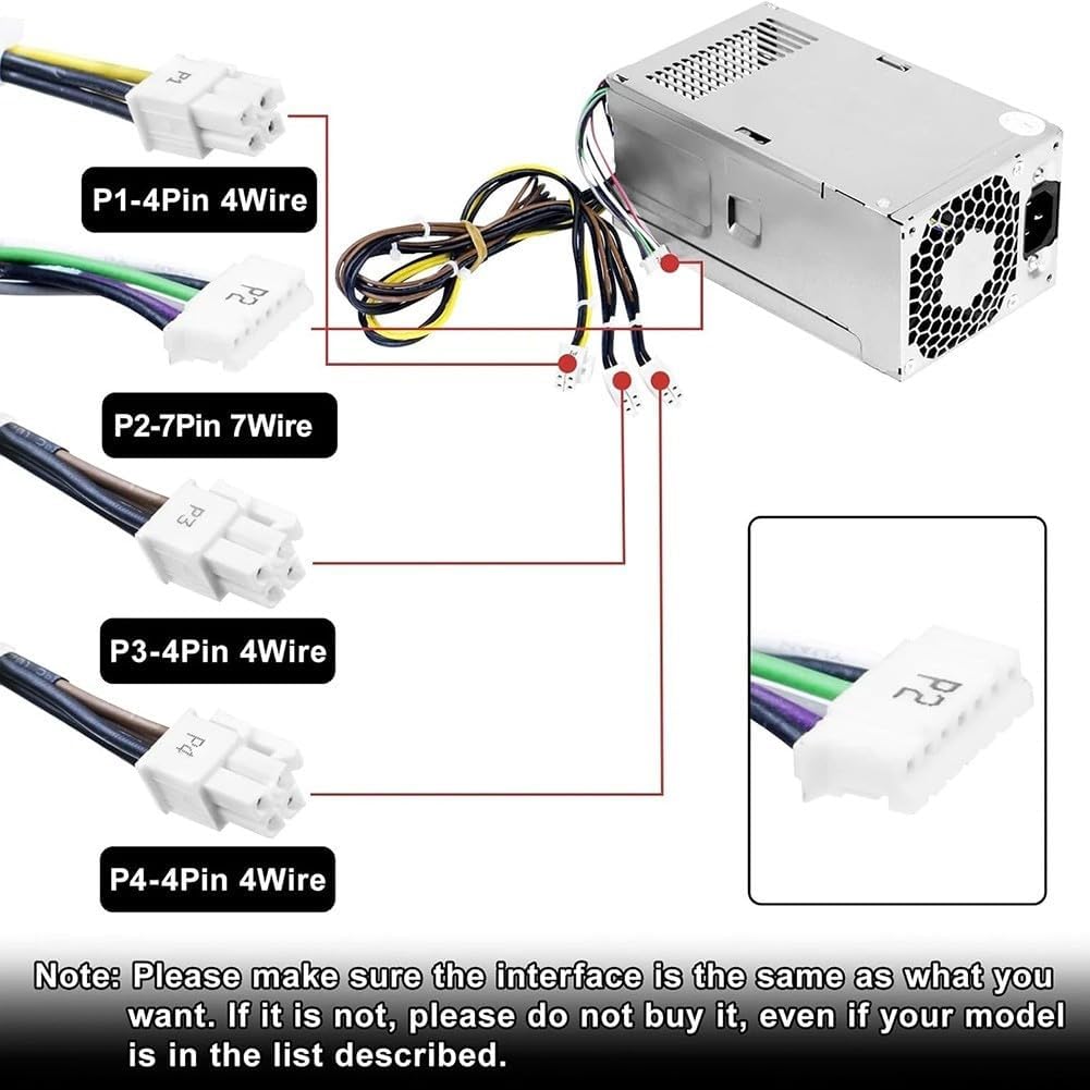 Alimentatore D16250P1A 250W per HP ProDesk serie 280 600 800 con protezione integrata e raffreddamento efficiente per desktop di casa e ufficio