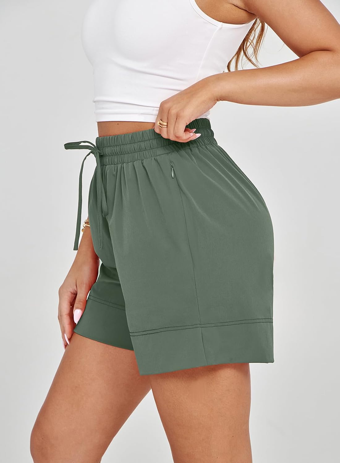 Dokotoo Womens Shorts Athletic Shorts for Women Quick Dry Gym Workout Summer Outfits Running Zipper Pocket High Waisted - Image 4