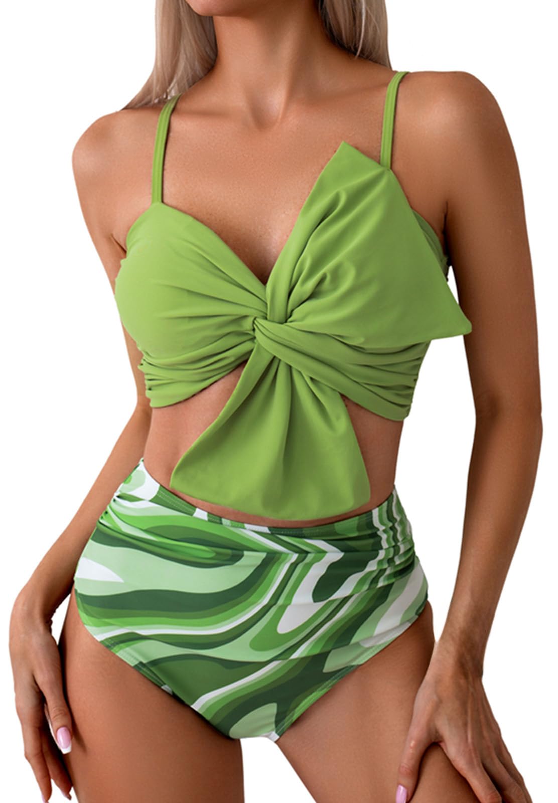 LUNNTE Bikini Sets für Damen High Waist Hoher Taille Bademod