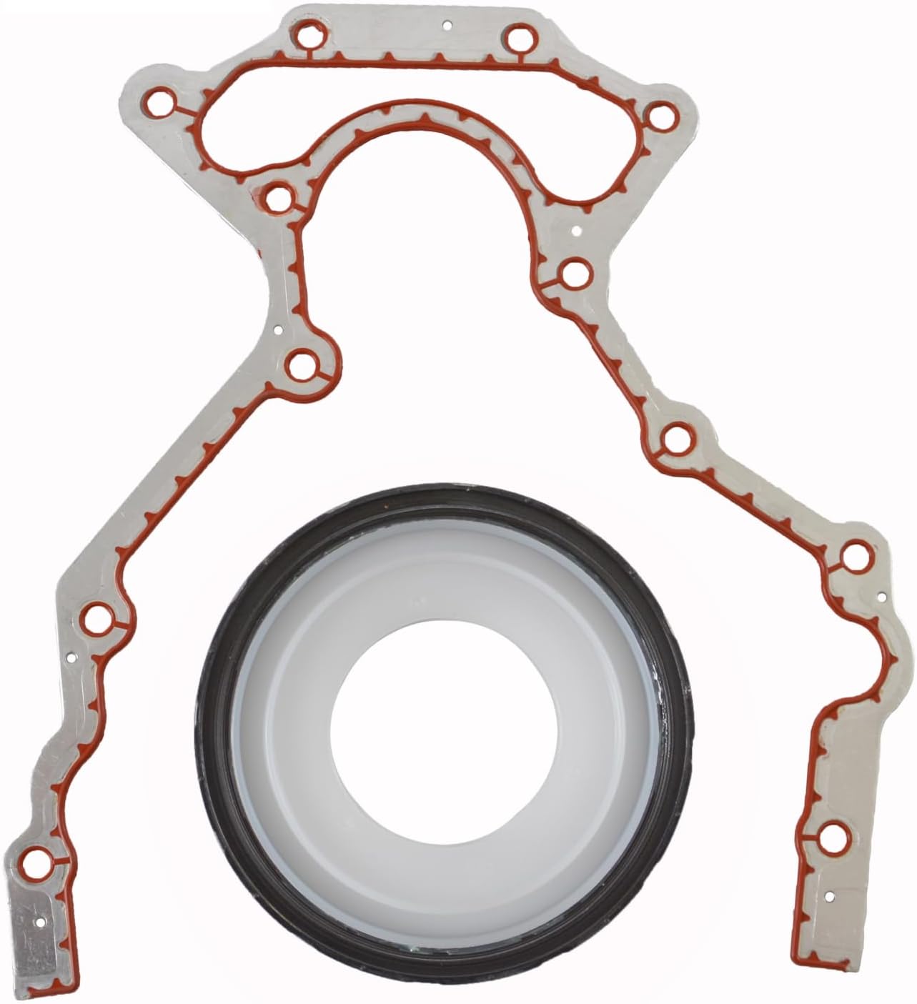 Premium 1-Piece PTFE Rear Main Crankshaft Seal w/Housing Gasket - Fits Chevrolet Silverado 1500 Tahoe GMC Sierra 1500 Yukon 4.8L 5.3L 6.0L 1999-2020 & More